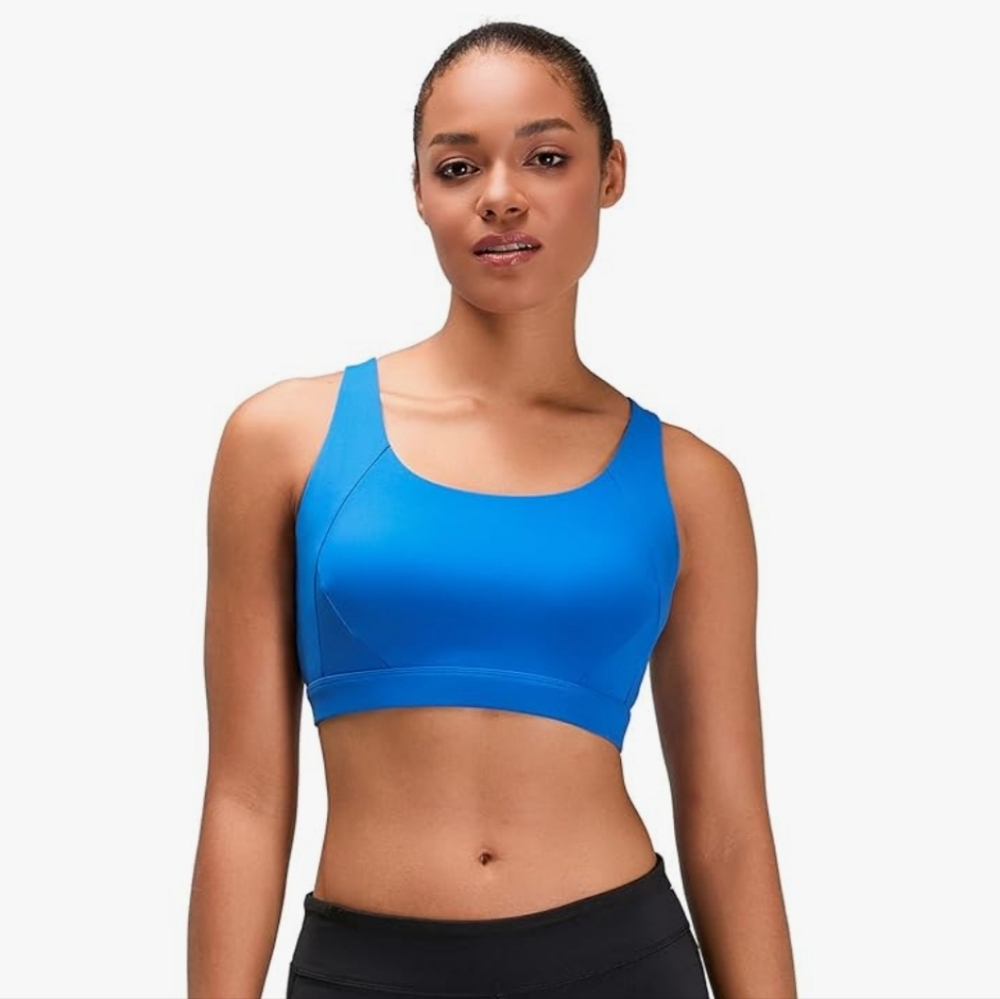 NIKUJA | Women's Blue Square Neck High Impact Racerback Sports Bra